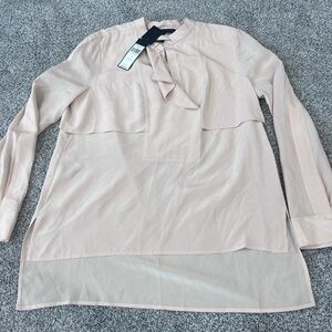 NWT! BCBG Maxazria Bare Pink 100% Silk Flowy Top Sabina Women’s Size M $248